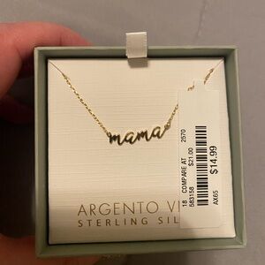 Argento Vivo Sterling Silver 'Mama' Necklace